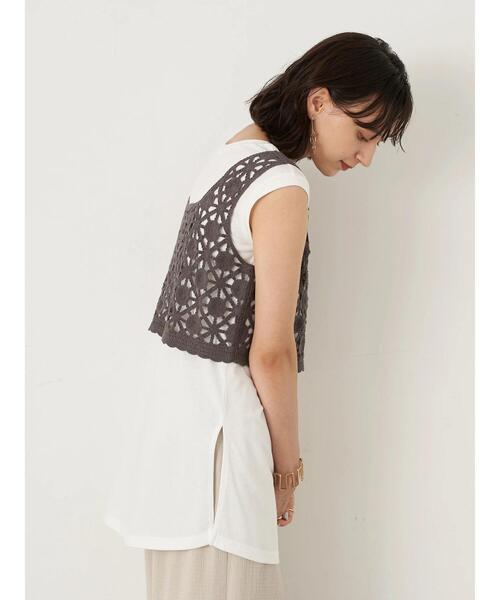 earth music&ecology（アースミュージックアンドエコロジー）の「【WEB限定】[SET2点]ベスト+プルオーバー ＊（Tシャツ/カットソー・レディース・チャコールグレー/アイボリー/ライトベージュ/ブラック・FREE）」の16枚目の写真