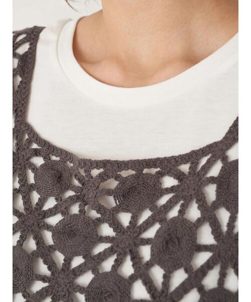 earth music&ecology（アースミュージックアンドエコロジー）の「【WEB限定】[SET2点]ベスト+プルオーバー ＊（Tシャツ/カットソー・レディース・チャコールグレー/アイボリー/ライトベージュ/ブラック・FREE）」の6枚目の写真