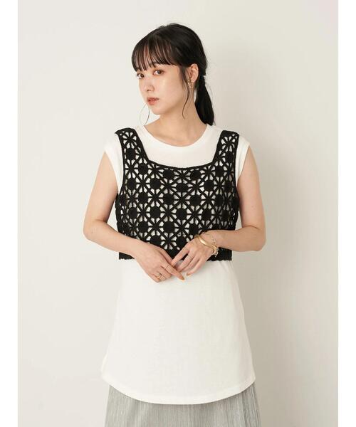 earth music&ecology（アースミュージックアンドエコロジー）の「【WEB限定】[SET2点]ベスト+プルオーバー ＊（Tシャツ/カットソー・レディース・チャコールグレー/アイボリー/ライトベージュ/ブラック・FREE）」の19枚目の写真