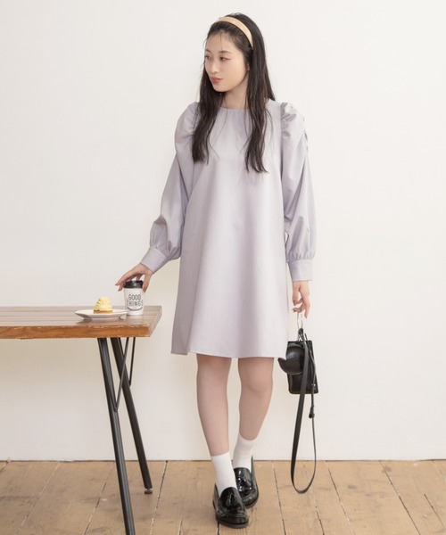 Mysa&Liina（ミーサリーナ）の「パワショルワンピース（ワンピース・レディース・ライトグレー/ベージュ/ブラウン・M）」の7枚目の写真