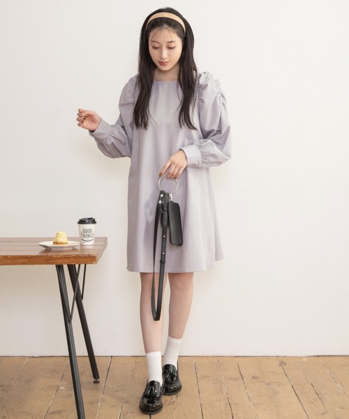 Mysa&Liina（ミーサリーナ）の「パワショルワンピース（ワンピース・レディース・ライトグレー/ベージュ/ブラウン・M）」の8枚目の写真