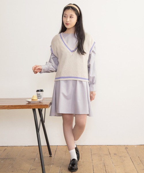 Mysa&Liina（ミーサリーナ）の「パワショルワンピース（ワンピース・レディース・ライトグレー/ベージュ/ブラウン・M）」の10枚目の写真