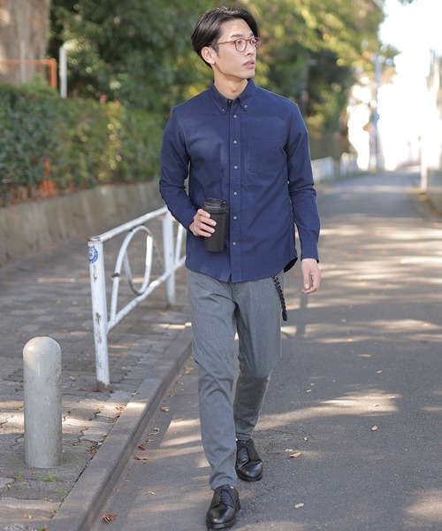 UNION STATION（ユニオンステーション）の「WARMツイル裏起毛パンツ（スラックス・メンズ・グレー/ブラック・LL/M/L/S）」の8枚目の写真