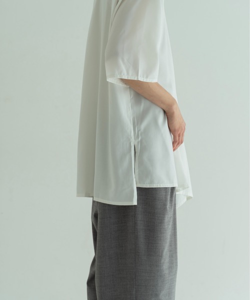 Utusiyo（ウツシヨ）の「drape shirt　颶風（シャツ/ブラウス・メンズ・ホワイト/ブラック・MEDIUM/LARGE）」の8枚目の写真