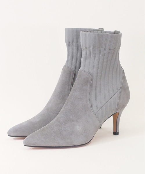 V SEVEN TWELVE THIRTY（ヴィセヴントゥエルヴサーティ）の「【V-SEVEN TWELVE THIRTY】ストレッチニットショートブーツ（ブーツ・レディース・ライトグレー/ブラック/ダークグレー/ブラック系その他・S/M/L/LL）」の3枚目の写真