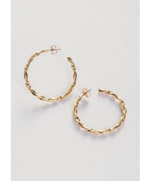 mou(モウ)の「【Na.moda】Gloss distorion hoop pierce(ピアス(両耳用)・レディース・シルバー/ゴールド・FREE)」の2枚目の写真