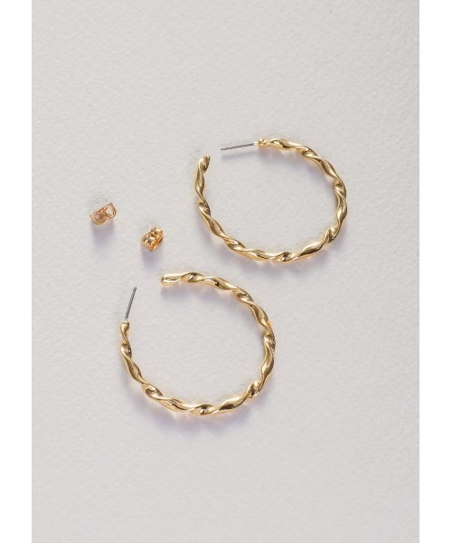 mou(モウ)の「【Na.moda】Gloss distorion hoop pierce(ピアス(両耳用)・レディース・シルバー/ゴールド・FREE)」の11枚目の写真