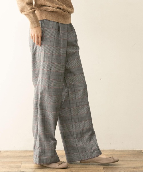 URBAN RESEARCH ROSSO（アーバンリサーチロッソ）の「F by ROSSO　チェックタックワイドパンツ∴（その他パンツ・レディース・ブラック・36/34）」の3枚目の写真