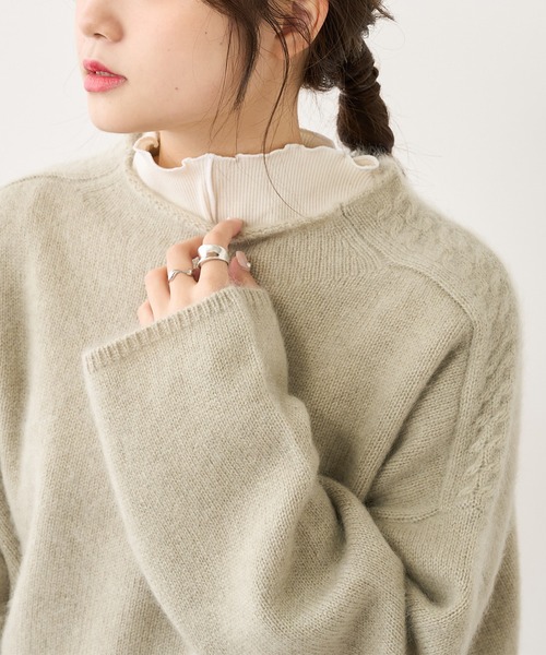 PUAL CE CIN(ピュアルセシン)の「【WEB限定】プチハイネックテレコメローロングスリーブ(Tシャツ/カットソー・レディース・ブラック系その他/ベージュ系その他/ブラック系その他2/ベージュ系その他2・FREE)」の3枚目の写真