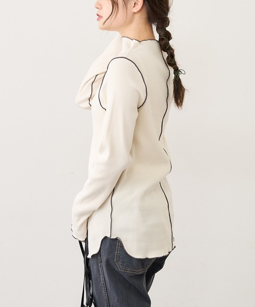 PUAL CE CIN(ピュアルセシン)の「【WEB限定】プチハイネックテレコメローロングスリーブ(Tシャツ/カットソー・レディース・ブラック系その他/ベージュ系その他/ブラック系その他2/ベージュ系その他2・FREE)」の10枚目の写真