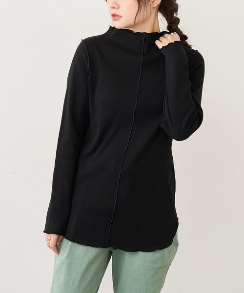 PUAL CE CIN(ピュアルセシン)の「【WEB限定】プチハイネックテレコメローロングスリーブ(Tシャツ/カットソー・レディース・ブラック系その他/ベージュ系その他/ブラック系その他2/ベージュ系その他2・FREE)」の5枚目の写真