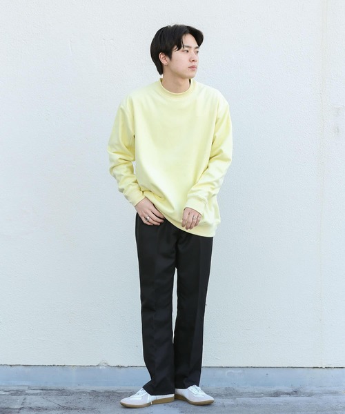 SENSE OF PLACE by URBAN RESEARCH（センスオブプレイスバイアーバンリサーチ）の「エコスエードカラースウェットシャツ（スウェット・メンズ・ブルー/ライトカーキ/ベージュ/モカ/チャコールグレー/ライトベージュ/イエロー/ミント・MEDIUM/X-LARGE/LARGE）」の12枚目の写真