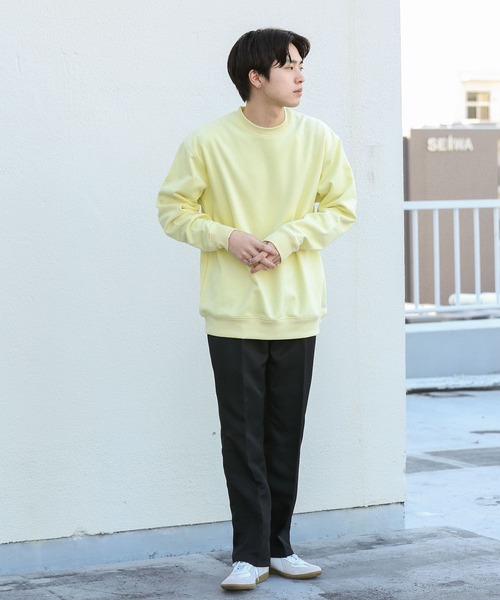 SENSE OF PLACE by URBAN RESEARCH（センスオブプレイスバイアーバンリサーチ）の「エコスエードカラースウェットシャツ（スウェット・メンズ・ブルー/ライトカーキ/ベージュ/モカ/チャコールグレー/ライトベージュ/イエロー/ミント・MEDIUM/X-LARGE/LARGE）」の14枚目の写真