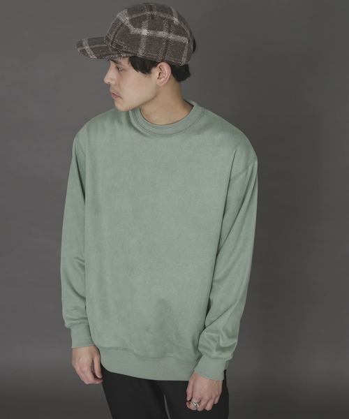 SENSE OF PLACE by URBAN RESEARCH（センスオブプレイスバイアーバンリサーチ）の「エコスエードカラースウェットシャツ（スウェット・メンズ・ブルー/ライトカーキ/ベージュ/モカ/チャコールグレー/ライトベージュ/イエロー/ミント・MEDIUM/X-LARGE/LARGE）」の15枚目の写真