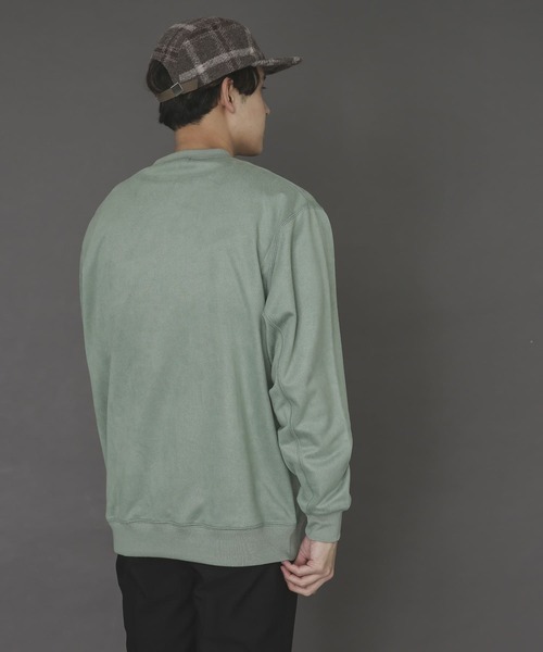 SENSE OF PLACE by URBAN RESEARCH（センスオブプレイスバイアーバンリサーチ）の「エコスエードカラースウェットシャツ（スウェット・メンズ・ブルー/ライトカーキ/ベージュ/モカ/チャコールグレー/ライトベージュ/イエロー/ミント・MEDIUM/X-LARGE/LARGE）」の16枚目の写真