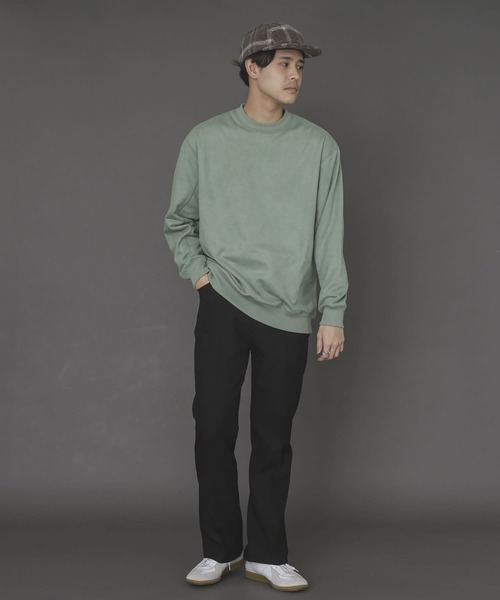 SENSE OF PLACE by URBAN RESEARCH（センスオブプレイスバイアーバンリサーチ）の「エコスエードカラースウェットシャツ（スウェット・メンズ・ブルー/ライトカーキ/ベージュ/モカ/チャコールグレー/ライトベージュ/イエロー/ミント・MEDIUM/X-LARGE/LARGE）」の17枚目の写真