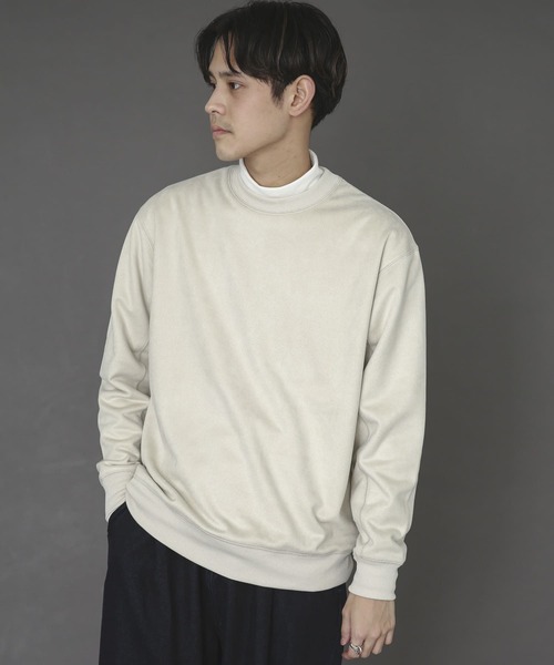 SENSE OF PLACE by URBAN RESEARCH（センスオブプレイスバイアーバンリサーチ）の「エコスエードカラースウェットシャツ（スウェット・メンズ・ブルー/ライトカーキ/ベージュ/モカ/チャコールグレー/ライトベージュ/イエロー/ミント・MEDIUM/X-LARGE/LARGE）」の19枚目の写真