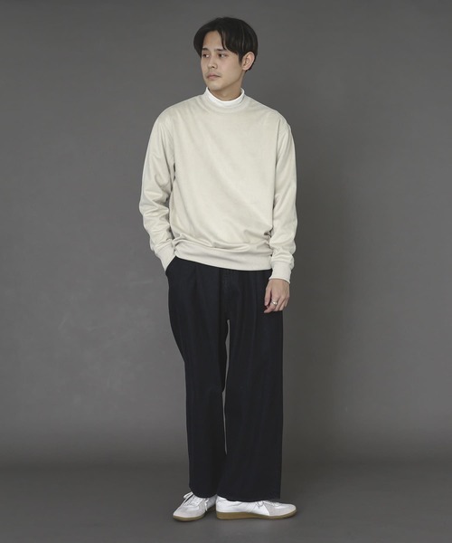 SENSE OF PLACE by URBAN RESEARCH（センスオブプレイスバイアーバンリサーチ）の「エコスエードカラースウェットシャツ（スウェット・メンズ・ブルー/ライトカーキ/ベージュ/モカ/チャコールグレー/ライトベージュ/イエロー/ミント・MEDIUM/X-LARGE/LARGE）」の21枚目の写真