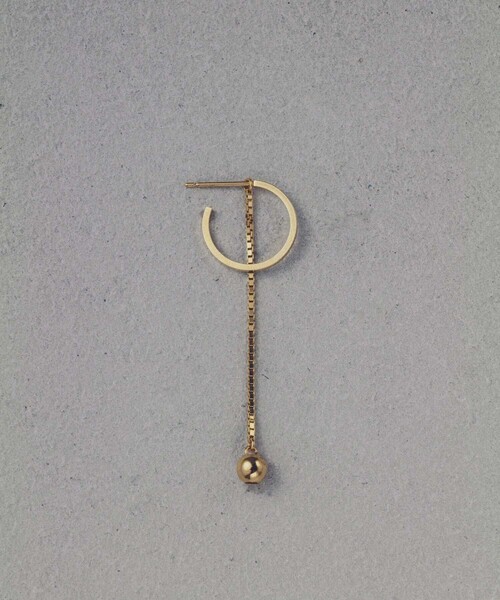 and cloud（アンドクラウド）の「2way Ball Charm Hoop Pierce / Single（ピアス（片耳用）・レディース・ブラック/シルバー/イエローゴールド・FREE）」の16枚目の写真
