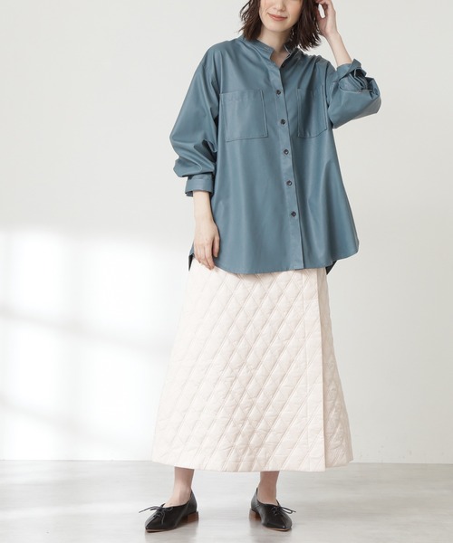 N.（N. Natural Beauty Basic）（エヌエヌナチュラルビューティーベーシック）の「◆キルティングスカート（スカート・レディース・イエロー/クリーム・MEDIUM）」の2枚目の写真