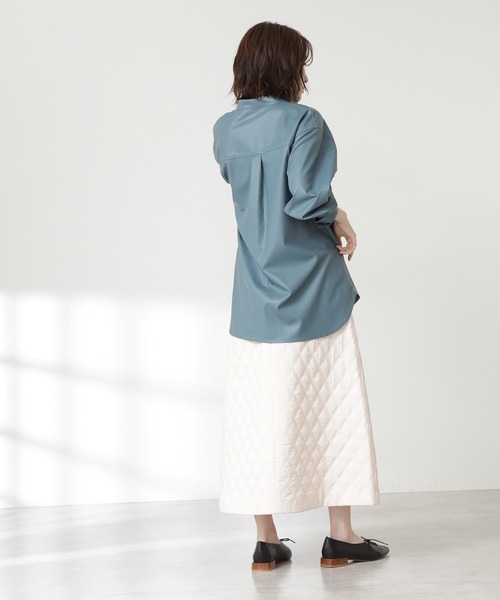 N.（N. Natural Beauty Basic）（エヌエヌナチュラルビューティーベーシック）の「◆キルティングスカート（スカート・レディース・イエロー/クリーム・MEDIUM）」の8枚目の写真