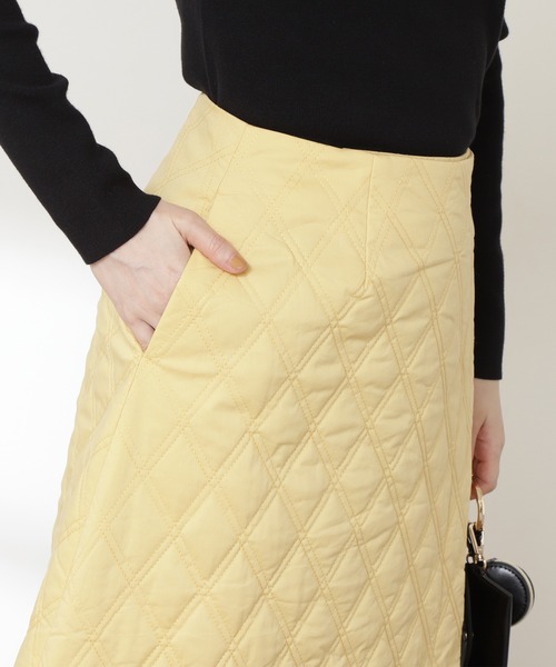 N.（N. Natural Beauty Basic）（エヌエヌナチュラルビューティーベーシック）の「◆キルティングスカート（スカート・レディース・イエロー/クリーム・MEDIUM）」の12枚目の写真