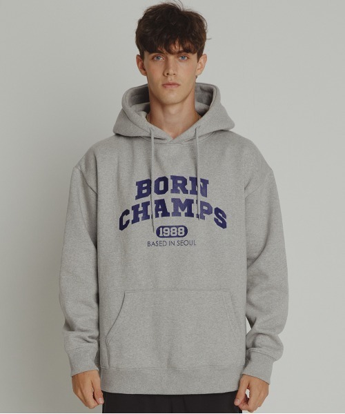 BORN CHAMPS(ボーンチャンプス)の「【BORN CHAMPS】BC ARCH LOGO HOODY / ボーンチャンプス BC アーチ ロゴ フーディー(パーカー・メンズ・ベージュ/グレー・SMALL/MEDIUM/LARGE)」の21枚目の写真
