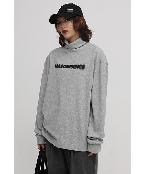 MASONPRINCE（メイソンプリンス）の「【MASONPRINCE】Front logo turtleneck cut and sew CT2051（Tシャツ/カットソー・メンズ・ホワイト/グレー/ブラック・M/S/L）」の3枚目の写真