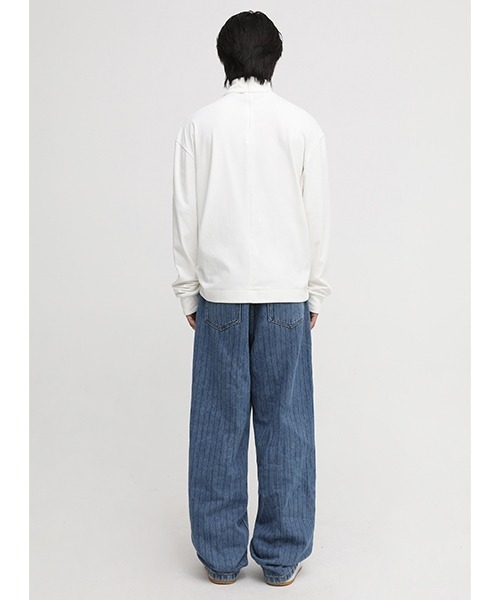 MASONPRINCE（メイソンプリンス）の「【MASONPRINCE】Front logo turtleneck cut and sew CT2051（Tシャツ/カットソー・メンズ・ホワイト/グレー/ブラック・M/S/L）」の4枚目の写真