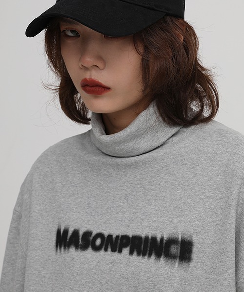 MASONPRINCE】Front logo turtleneck cut and sew CT2051（T