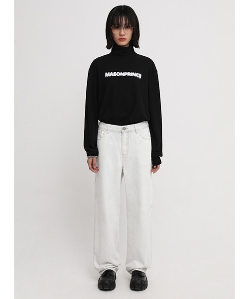 MASONPRINCE】Front logo turtleneck cut and sew CT2051（T