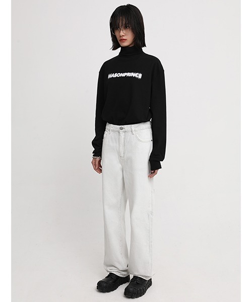 MASONPRINCE】Front logo turtleneck cut and sew CT2051（T