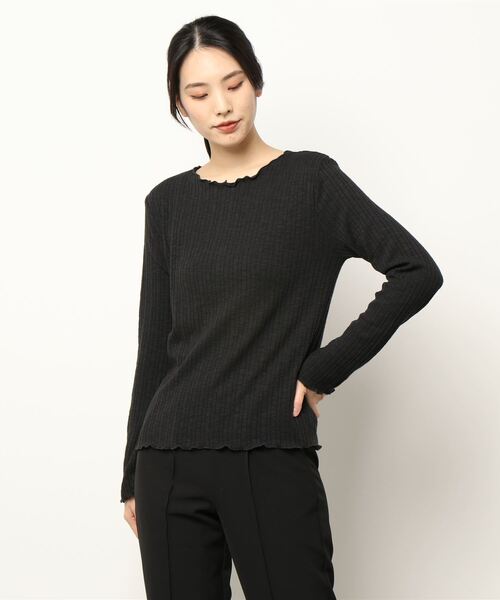 LOWRYS FARM（ローリーズファーム）の「ヘンリーメローＬＳ　239378（Tシャツ/カットソー・レディース・ベージュ/ブラック/オフホワイト/グリーン・FREE）」の19枚目の写真