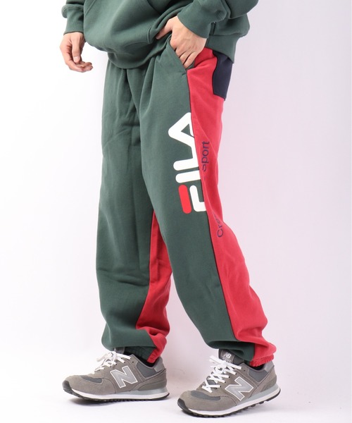 FILA ブランドロゴプリント＆刺繍 イージーパンツ
