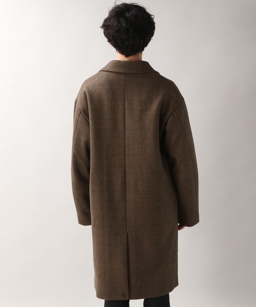 RAGEBLUE（レイジブルー）の「チェック柄/ダブルチェスターコート/957849（チェスターコート・メンズ・ダークグレー/ダークブラウン・MEDIUM/LARGE）」の11枚目の写真