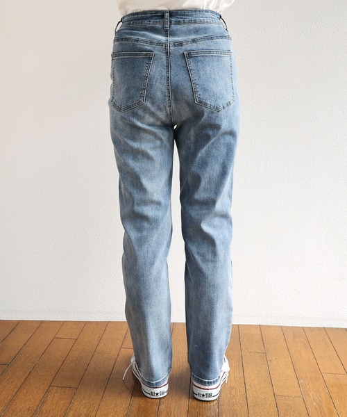 andme（アンドミー）の「ストレッチツイルハイウエストスキニーデニムパンツ（デニムパンツ・レディース・ブルー/ライトブルー・S/M/L）」の21枚目の写真