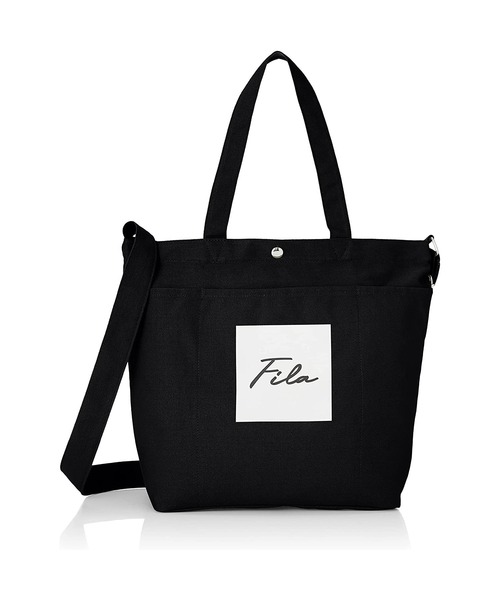 FILA(フィラ)の「【FILA/フィラ】WEB限定 3ポケット付き 2way 綿キャンバス ロゴ トートバッグ/ショルダーバッグ(トートバッグ・レディース・ブラック/オフホワイト/オリーブ・FREE)」の3枚目の写真