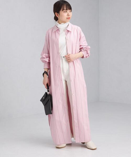 green label relaxing ピンク ベルト付き シャツワンピース green label relaxing ピンク ベルト付き シャツワンピース