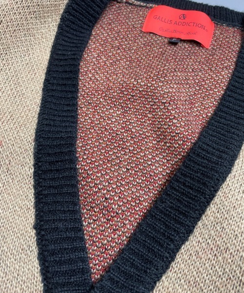 GALLIS ADDICTION（ガリスアディクション）の「GA PATTERN KNIT CARDIGAN/ニット カーディガン（カーディガン/ボレロ・メンズ・ブラック/ベージュ/ライトベージュ/ブラック系2・FREE）」の12枚目の写真