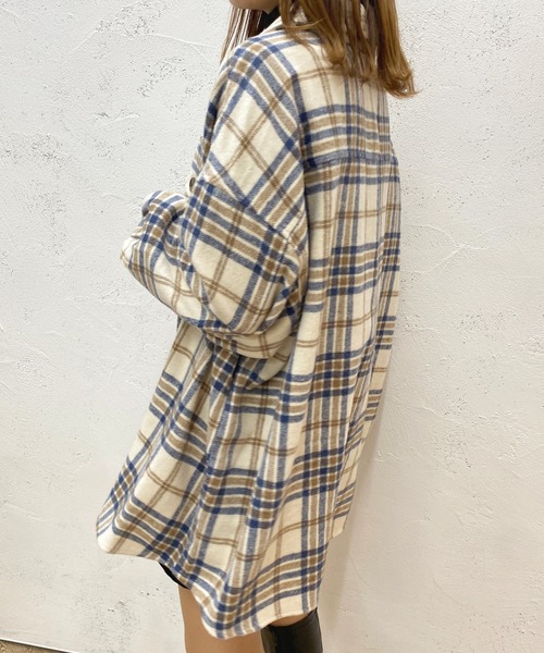 apres jour（アプレジュール）の「チェックオーバーチュニックシャツ【ZOZOTOWN限定アイテム】（シャツ/ブラウス・レディース・アイボリー/ライトベージュ/グリーン系その他・フリー/X-LARGE）」の7枚目の写真