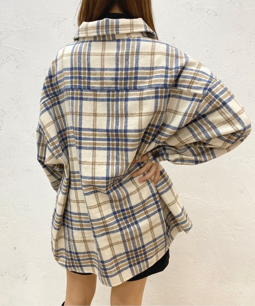 apres jour（アプレジュール）の「チェックオーバーチュニックシャツ【ZOZOTOWN限定アイテム】（シャツ/ブラウス・レディース・アイボリー/ライトベージュ/グリーン系その他・フリー/X-LARGE）」の8枚目の写真