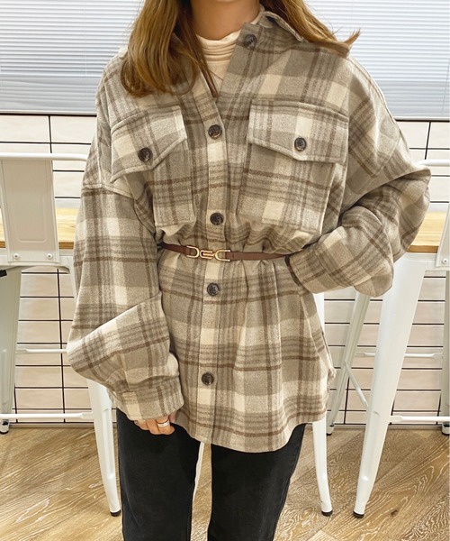 apres jour（アプレジュール）の「チェックオーバーチュニックシャツ【ZOZOTOWN限定アイテム】（シャツ/ブラウス・レディース・アイボリー/ライトベージュ/グリーン系その他・フリー/X-LARGE）」の13枚目の写真