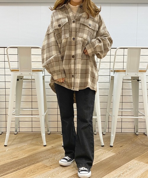 apres jour（アプレジュール）の「チェックオーバーチュニックシャツ【ZOZOTOWN限定アイテム】（シャツ/ブラウス・レディース・アイボリー/ライトベージュ/グリーン系その他・フリー/X-LARGE）」の21枚目の写真
