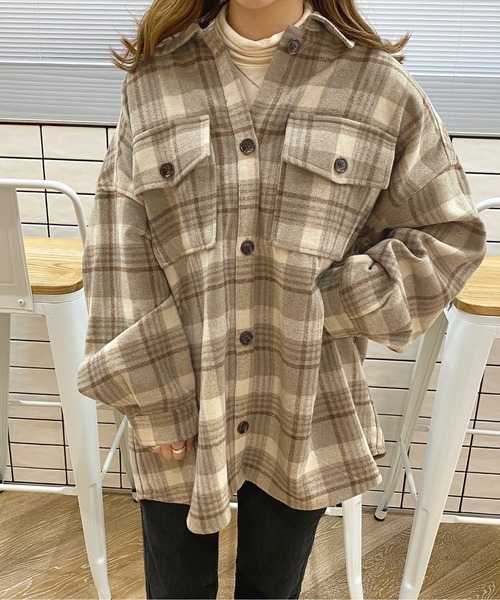 apres jour（アプレジュール）の「チェックオーバーチュニックシャツ【ZOZOTOWN限定アイテム】（シャツ/ブラウス・レディース・アイボリー/ライトベージュ/グリーン系その他・フリー/X-LARGE）」の14枚目の写真