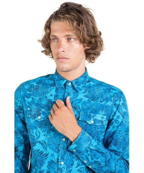 HYDROGEN（ハイドロゲン）の「《HYDROGEN/ハイドロゲン》フラワーシャツ/FLOWER SHIRT（シャツ/ブラウス・メンズ・ブルー系その他/ベージュ系その他・X-LARGE/LARGE/SMALL/MEDIUM/X-SMALL）」の2枚目の写真