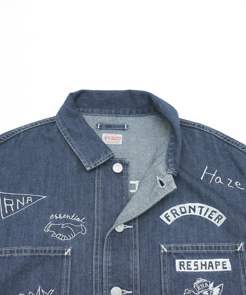 RNA（アールエヌエー）の「J2014 ラクガキ刺繍ワークジャケット（デニムジャケット・レディース・ブラック/インディゴブルー・MEDIUM）」の19枚目の写真