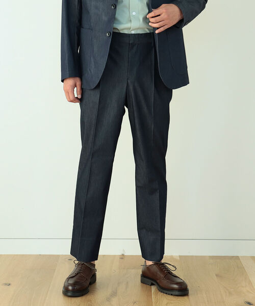 B:MING by BEAMS(ビーミングバイビームス)の「B:MING by BEAMS / NOMAD デニム調 1プリーツ スラックス (セットアップ対応)(スーツパンツ・メンズ・インディゴブルー・44/46/48/50)」の4枚目の写真