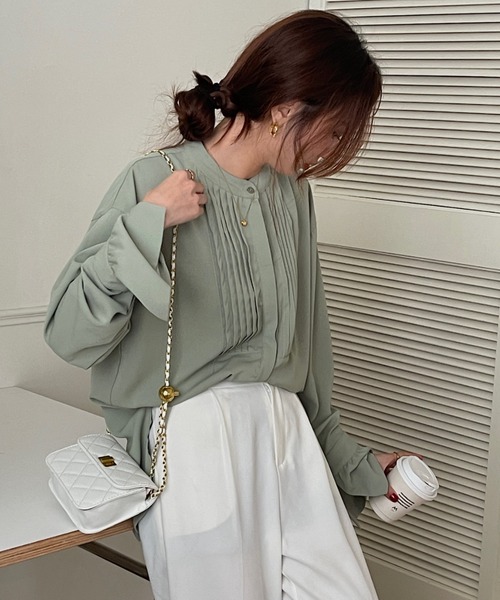 ABITOKYO袖スリットピンタックシャツ