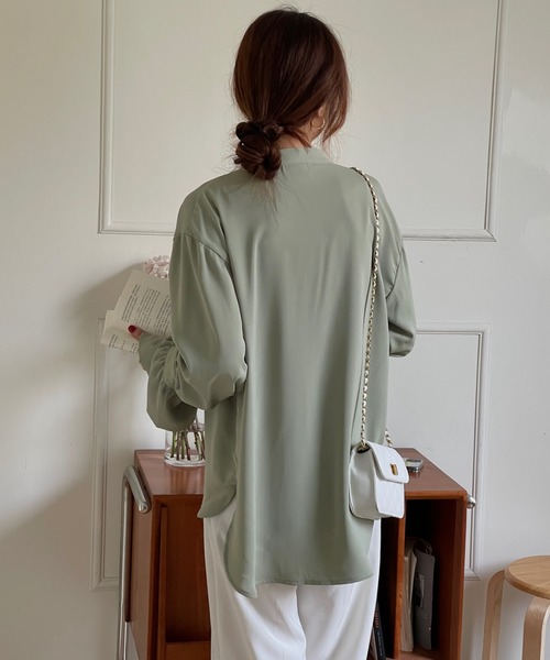 ABITOKYO袖スリットピンタックシャツ