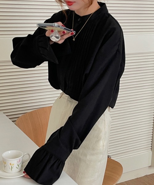 ABITOKYO袖スリットピンタックシャツ